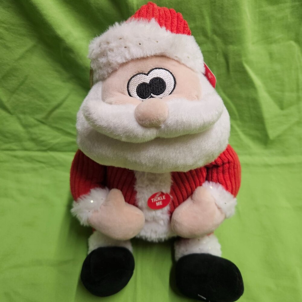 Cuddle Barn Animated Kringle Santa 10” Plush Sings “JINGLE BELLS” READ